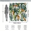 1pc Tropical Cheetah Jungle Shower Curtain - Golden Cheetahs, Green Foliage, Modern Decor, Polyester, Machine Washable