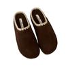 Velvet Lace Edge Birkenstocks, Bag Head, Half-drag Women's Outer Wear 2025 Autumn New Lazy Drag Flat Cotton Shoes, Slippers