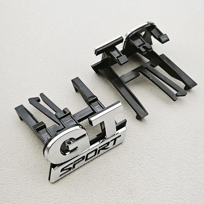 AABIO1 3D ABS Logo GT Sport Auto Frontgrill Abzeichen Emblem Aufkleber für Volkswagen VW Polo 4 5 6 Golf MK4 - MK8 Passat Touran Zubehör