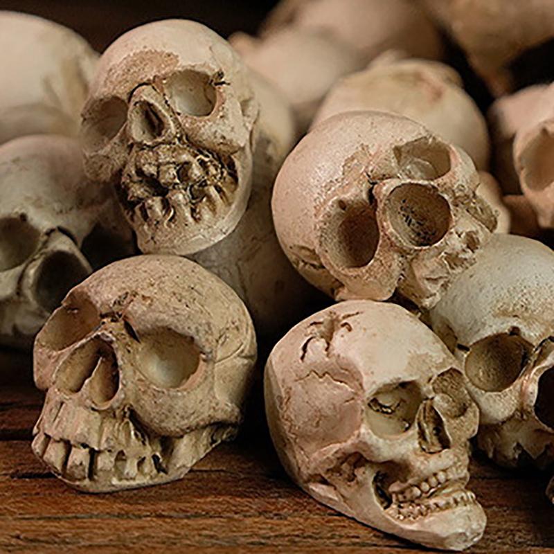 20Pcs Gothic Skull Sculptures Collectable Halloween Decoration Skeleton Ornament Landscape Garden Potted Party Table Decor