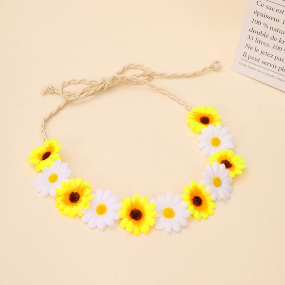 Flower Decoration Sunflower Headband Simulated Daisy Hairband  Festival Hair Accessories
