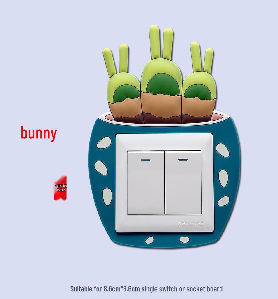 Luminous 3D Succulent Soft Rubber Switch Cover & Wall Decoration