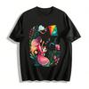 Camiseta Informal de Algodón Puro para Adultos con Estampado de Madre y Bebé Volando Cometa
