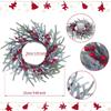 Christmas Candle Ring Artificial Red Berries Garland Ornament, Xmas Wreath, Kitchen Cabinet Wreath