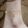 Luxury Zirconia Star & Moon Tassel Anklet - High-End Niche Style