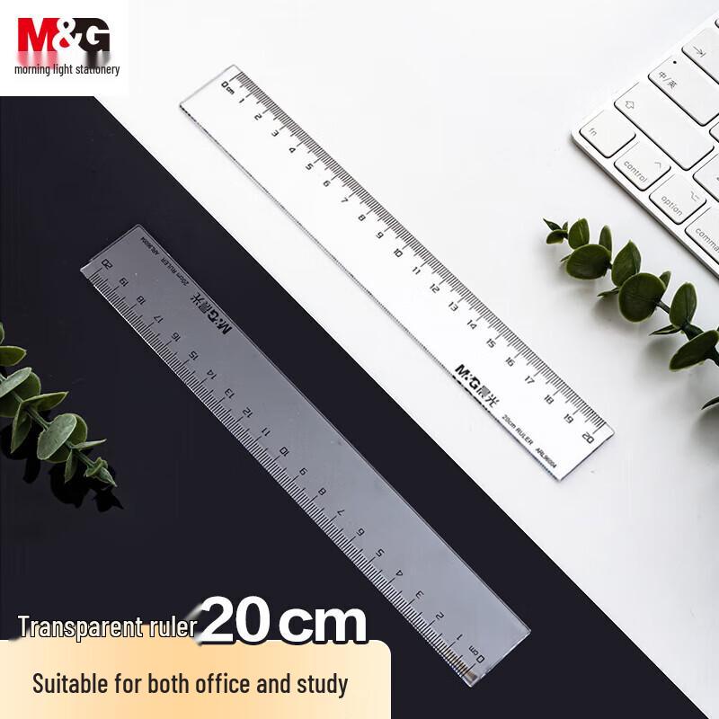 M&G 20cm Transparent Straight Ruler