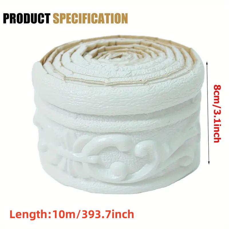 1PC 10m/393.7inch 3D Self Adhesive Sticker Wall Trim Line Skirting Border Decor Household Living Room DIY TV Background Stickers