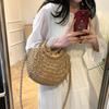 Women New Straw Handbags Woman Handmade Woven Basket Rattan Handbag For Femme Simple All-Match Handbag