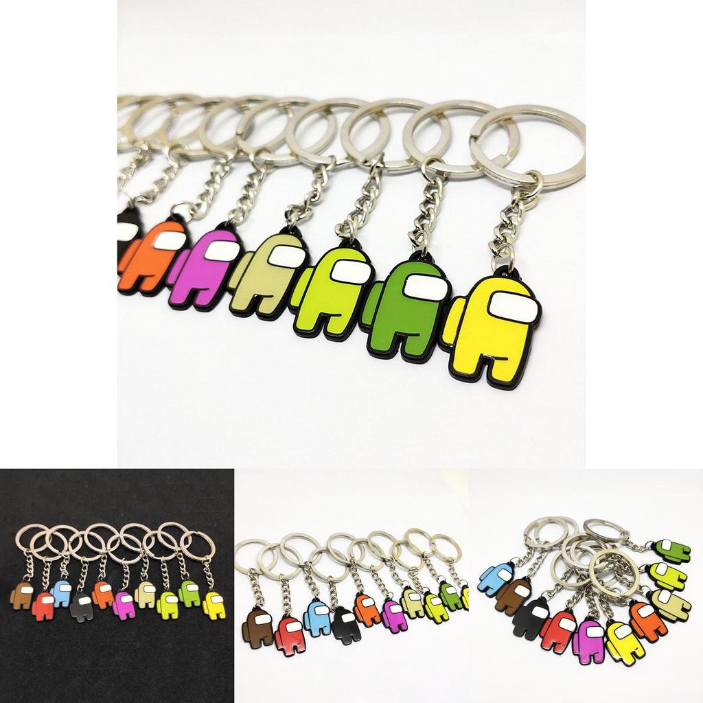 Among Us Crewmate Keyrings Car Keychains Schoolbag Buckles Xmas Kids Fans Gift