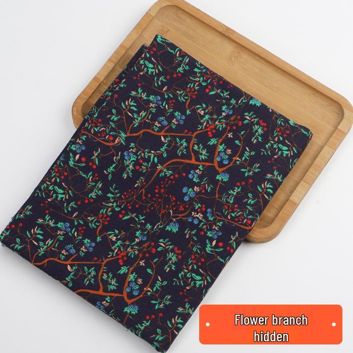 Retro-Style Cotton & Linen Ethnic Print Fabric for Tablecloths, Curtains, Bohemian Clothing - Yunnan Lijiang Design