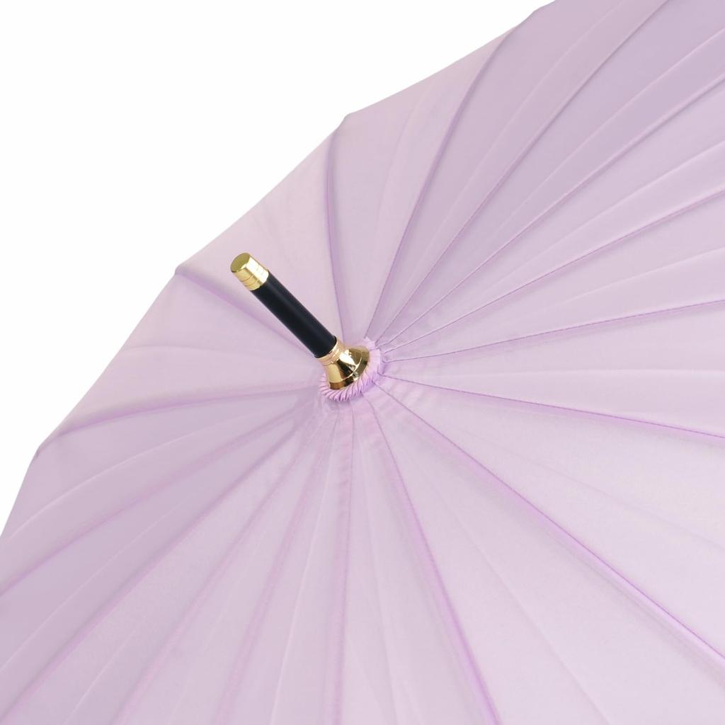 Pluvia Long 16 Solid and 55cm Women's Umbrella, Ribs, Stylish, Two-Tone Lilac,
