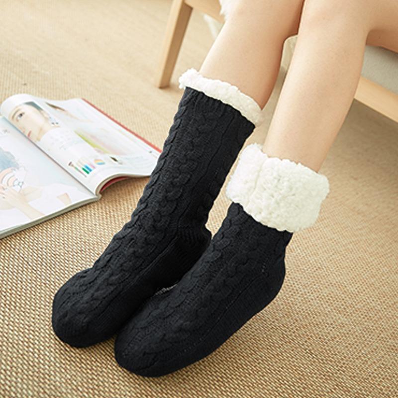 Winter Fuzzy Women Socks Plush Anti Non Slip Grip Soft Thick Fluffy Thermal Female Floor Short Sock