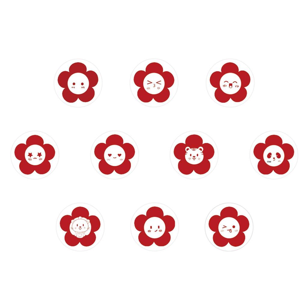 500 Cute Little Red Flower Decorative Sealing Stickers/Roll for Notebooks and Crafts