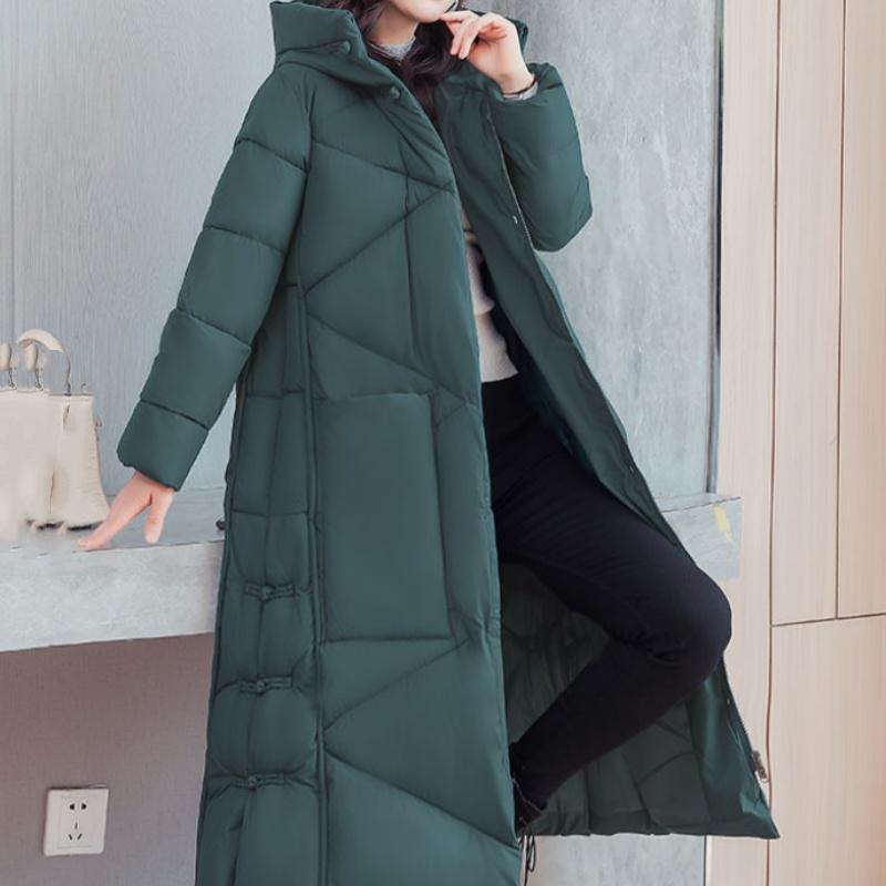 Cotton-padded Women's Literary and Artistic Retro Loose Large Size Ethnic Style Long Thick Coat