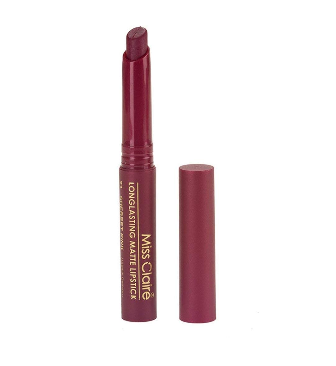 Miss Claire Long lasting Matte lipsticks For Women & Girls Shade 21, SHERBET PINK)