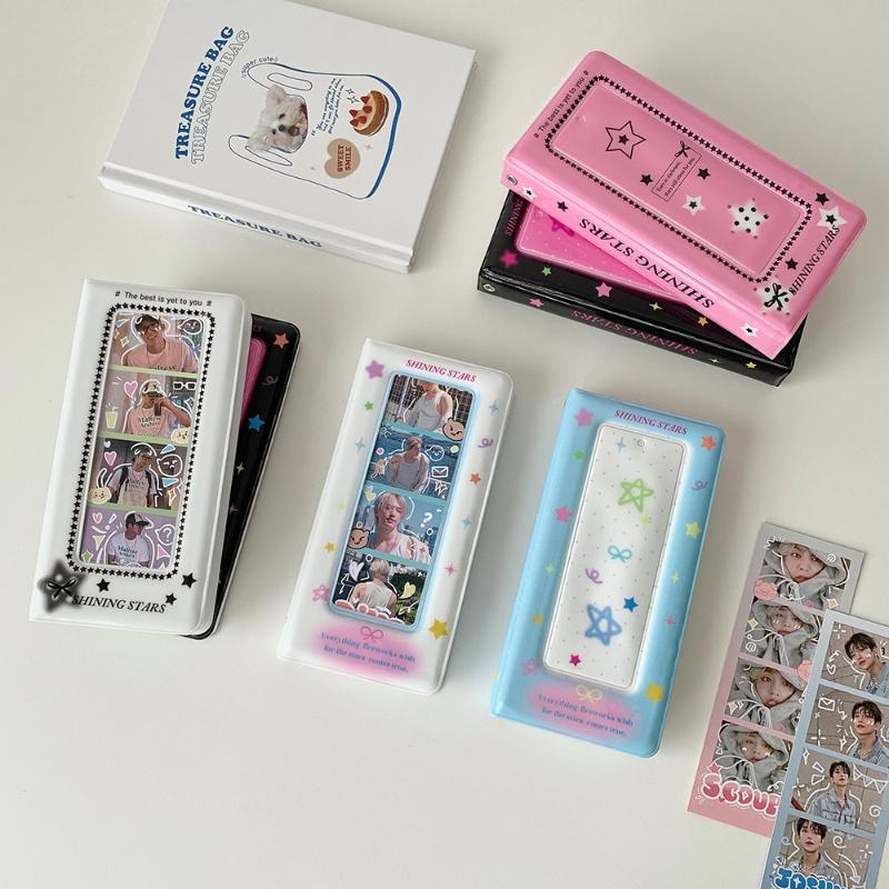 6 Hole Photo Card Binder Cover Acrylic Water Ripple Transparent for Anime Game Trading Card Collection Gift for Teens
