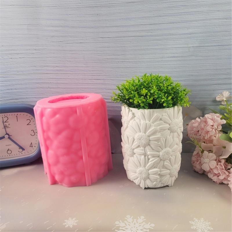 Silicone Vase Moulds Silicone Planter Molds Flower Pattern Crafting Molds Ornament Moulds Suitable for Flower Vase