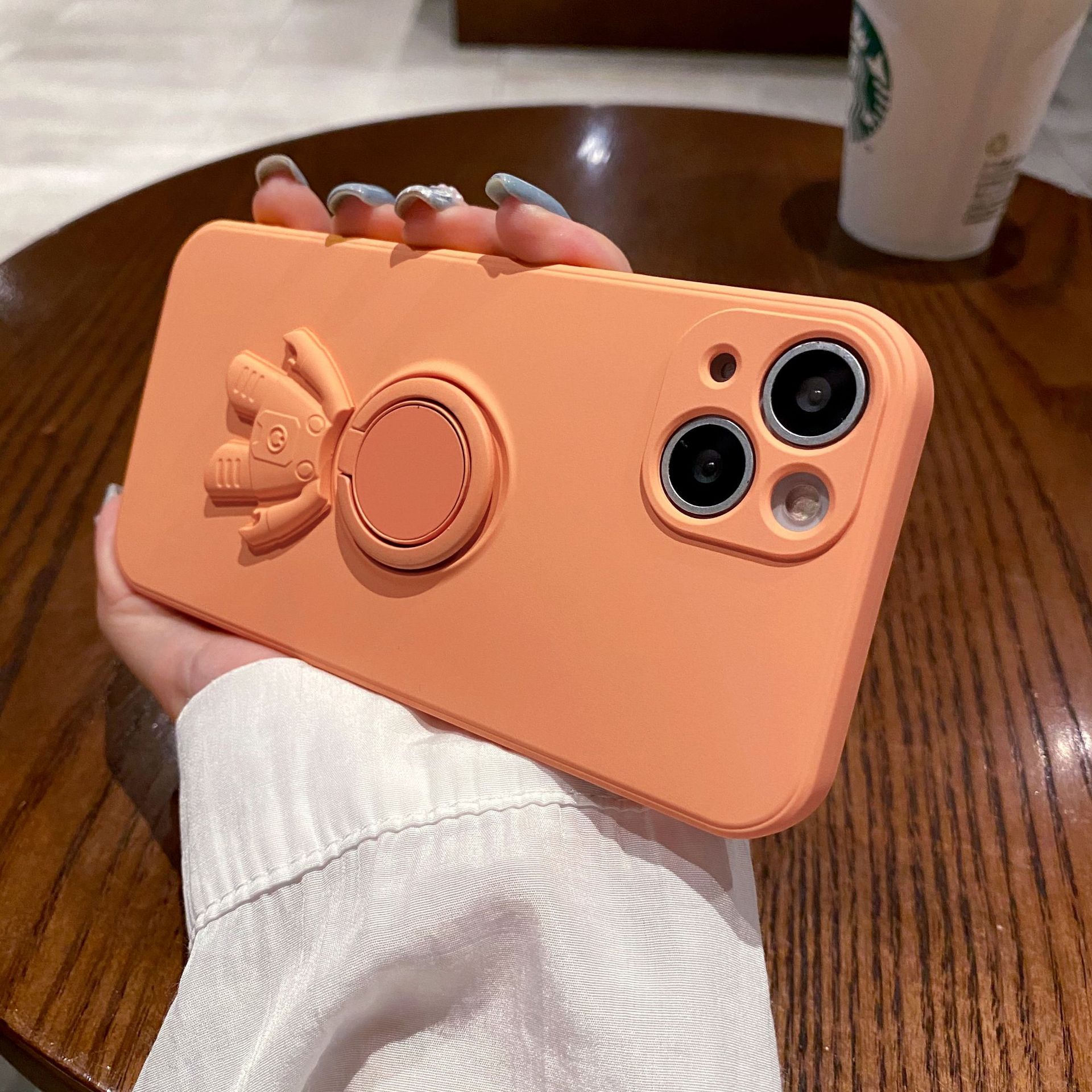 

Applicable To IPhone 16 Astronaut Ring Mobile Phone Case Apple 15 Liquid Bracket 14proMax Anti Fall Protection Case iPhone12promax