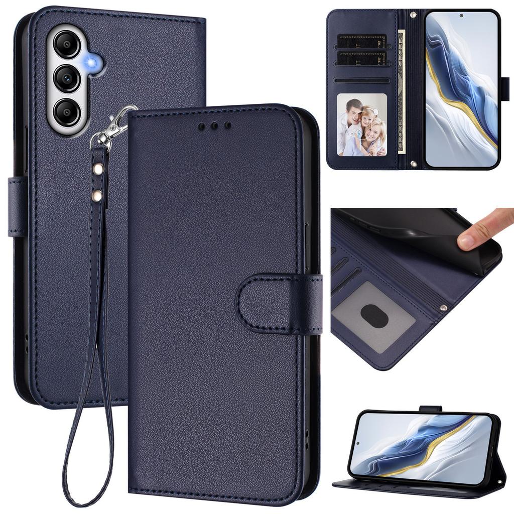 Para Samsung Galaxy A25 5G (Global) (161,0 x 76,5 x 8,3 mm) Funda de Cuero Billetera Soporte Cubierta para Teléfono con Correa de Muñeca