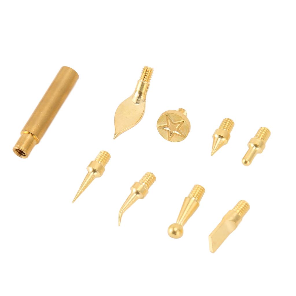 8Pcs 3D Printing Trimming Heads High Hardness Brass Easy Installation 3D Print Finishing Tool Tips with 1 Connector