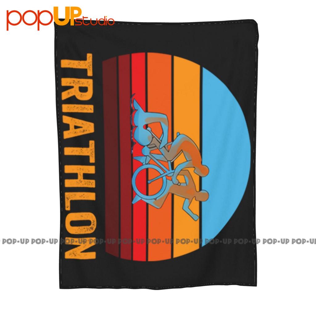 Retro Vintage Style Sunset Triathlon Ultra-Soft Blanket Quilt Winter Sofa Cover Bed Covers