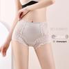 2pcs of Plus Size Women's New Summer Hollow Lace Stitching Non Mark Cotton High Waist Triangle Briefs