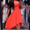 Fashion Women Sleeveless Asymmetric Hem Casual Sundress In Elegant Pure Color