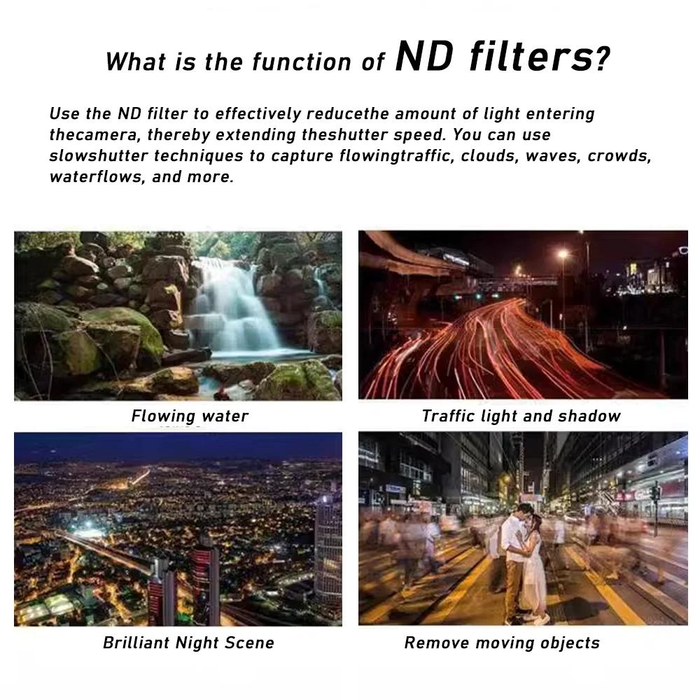 52mm 67mm Adjustable Variable Nd Lens Filter Light Reduction For Dslr Iphone Smartphone Photography Accessory