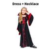 Girl Vampires Halloween Costume Set Party Show Clothes Cosplay Black Red Dress