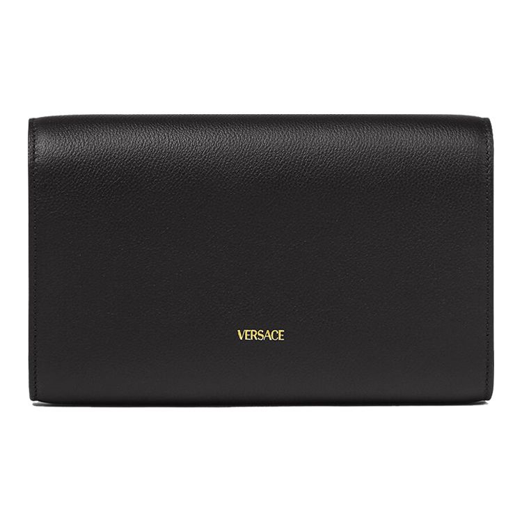 Versace La Medusa Medusa Head Embossed Logo Light Grain Calfskin Shoulder Crossbody Bag Women Bags Black 1000814-DVIT2T-1B00V