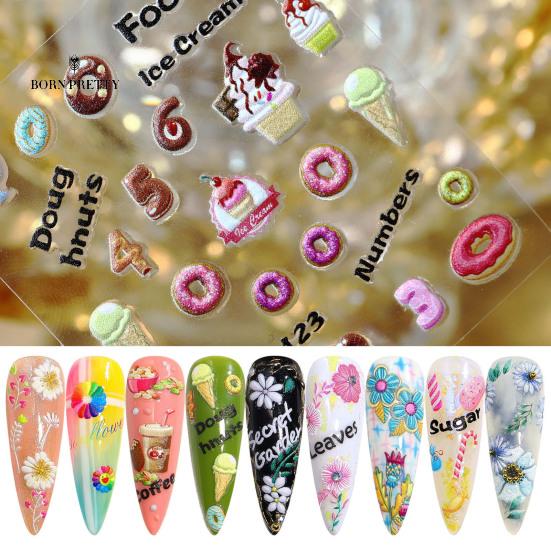 

Изысканные ногтевые пятна Украшения Неувядающие различные формы 5D