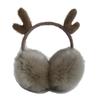Autumn and winter antler reindeer earmuffs foldable plush thickened warm windproof outdoor portable earbags
