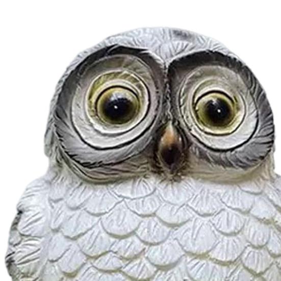 Solar Owl Garden Statue Solar Powered LED Night Lights Resin Animal Decor for Yard Patio Weatherproof Outdoor Ornament