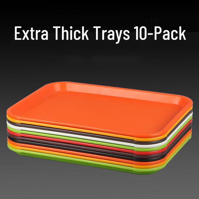 Thickened Commercial Rectangular Plastic Serving Trays