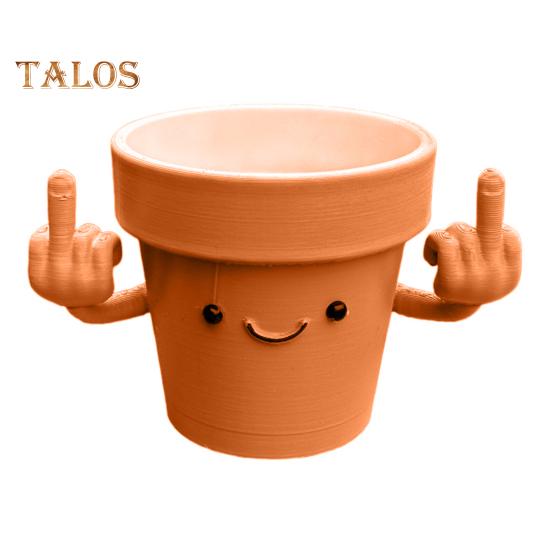 

Улыбающийся горшок для растений со средними пальцами вверх Пластиковые горшки для суккулентов с улыбающимся лицом для комнатных растений Новинка Украшения для садового стола оранжевый