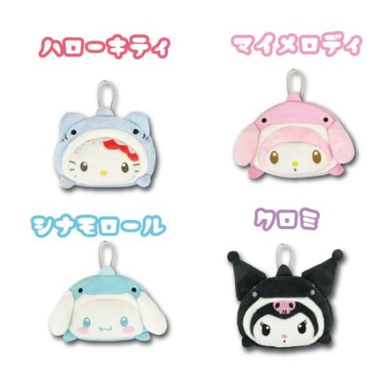 Hatayama Shoji Sanrio Die-Cut Mini Pouch, Kuromi, Sea Creatures, Approx. H8 x W12 x D3cm, 63203234