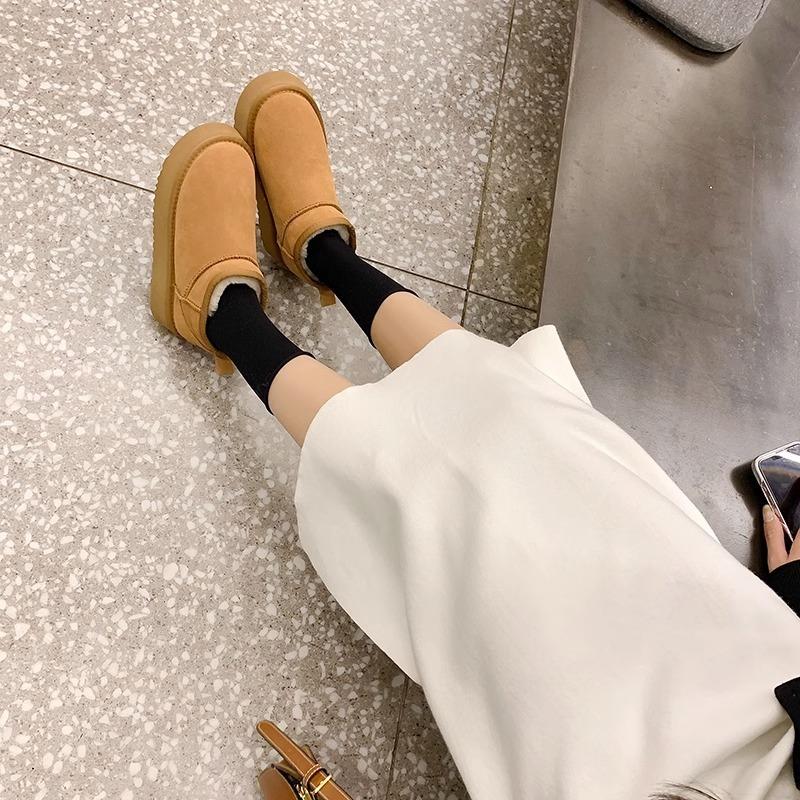 Muffin Thick-soled Mini Snow Boots Cotton Shoes Women's New Winter Velvet Warm Non-slip Waterproof Short Cotton Boots