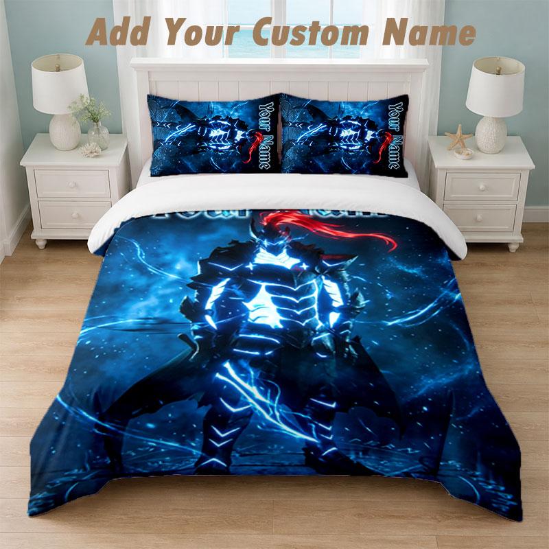 Bedding Set 1 Duvet Cover 2 Pillowcases Solo Leveling Print Soft Bed Linen Bedroom Decor