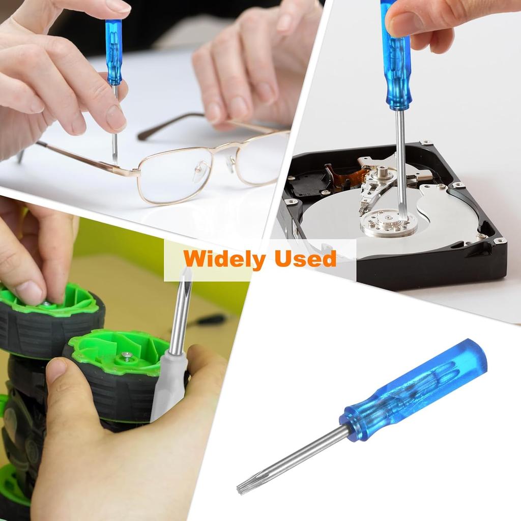 HARFINGTON 2Pcs Mini Torx Screwdriver T6 Magnetic Star Head 45mm Length for Watch Eyeglasses Electronics Repair, Blue