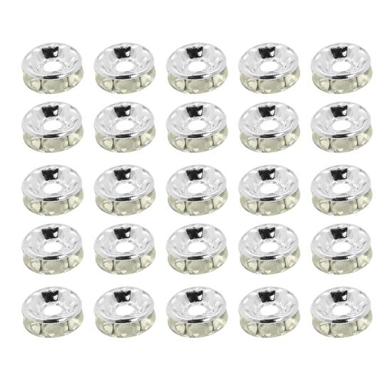 

100 шт., бусины-разделители с хрустальными стразами, 8 мм, посеребренные бусины, набор искусственных красочных хрустальных бусин для изготовления ювелирных изделий, браслетов, ожерелий своими руками