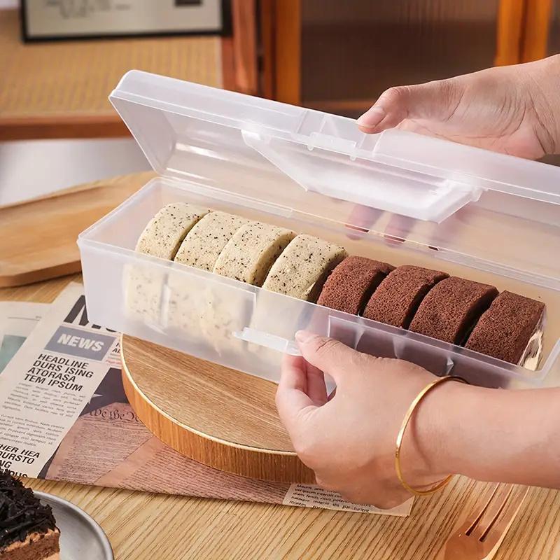 1 Stück Brotdose mit Griff Wiederverwendbarer Kunststoff-Brotbehälter Toast-Halter Gebäck-Organizer Aufbewahrungsboxen für Kühlschrank Zuhause