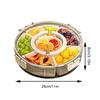 Round Rotatable Food Storage Platters Six-compartment Snack Fruit Bowl Divided Serving Tray