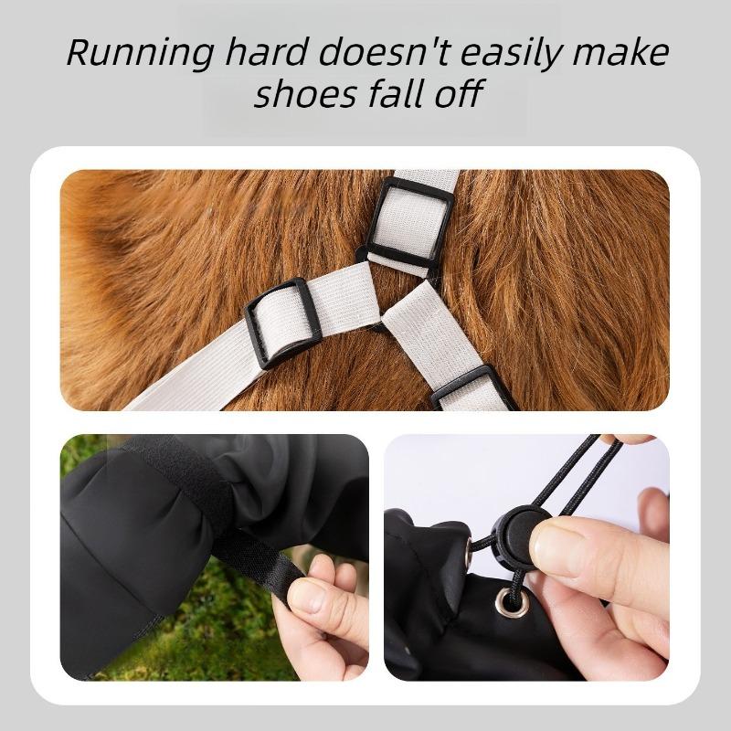 Large Size Dog Boots with Suspenders Waterproof Anti-Slip Adjustable Dog Booties for Small Medium Dogs Outdoor Walking Hiking