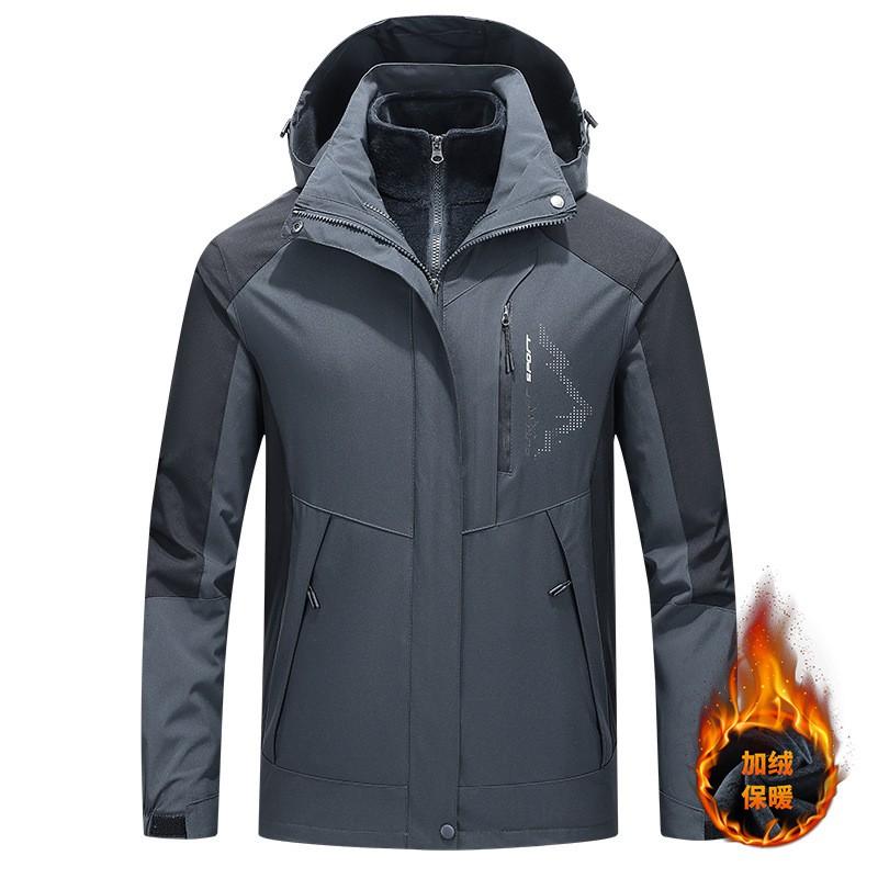 Men Women 3-in-1 Waterproof Windproof Hiking Jacket With Removable Fleece Liner Winter Outdoor Activities