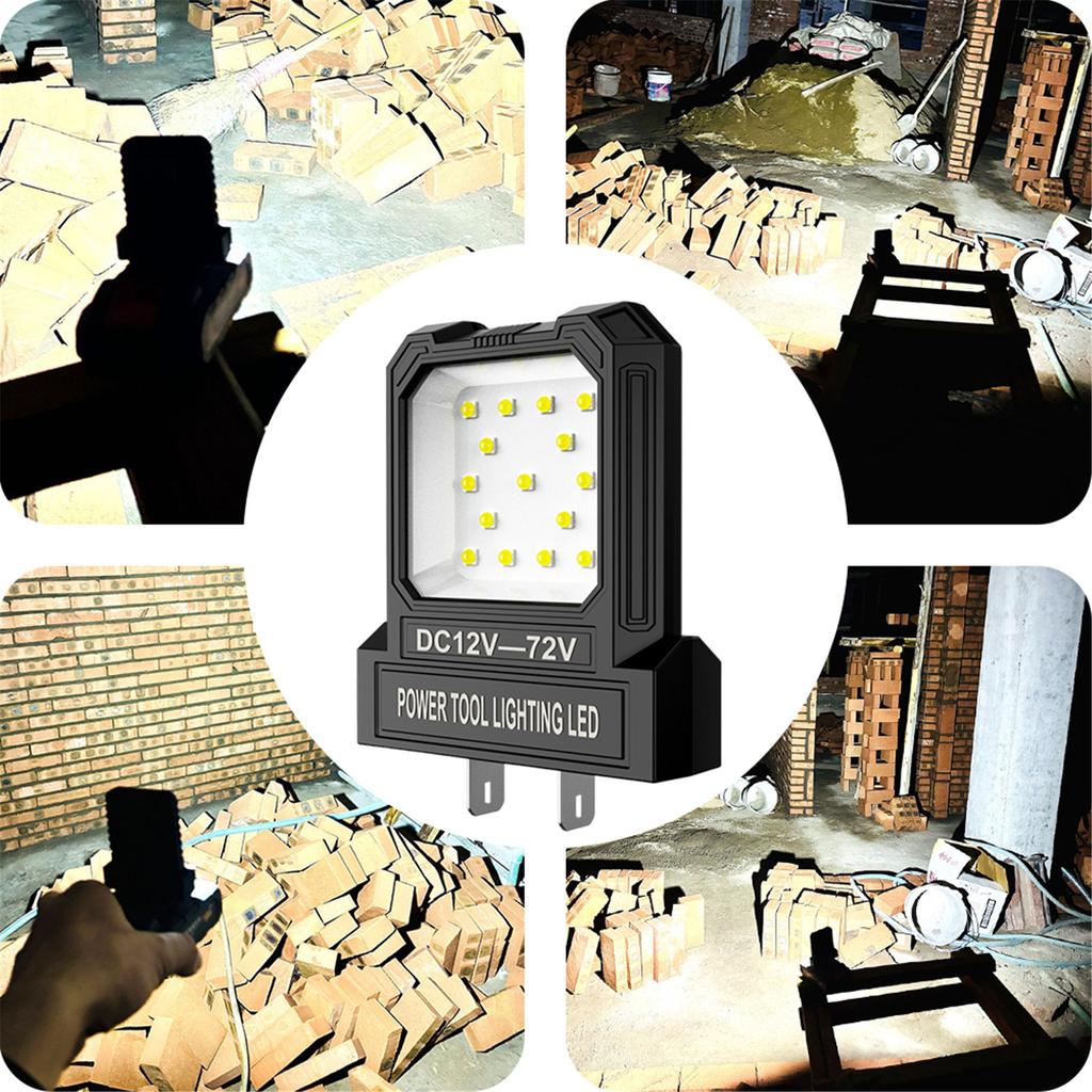 12V-72V LED Mini Pocket Work Light 550LM No Battery Long-Lasting Strong Light Outdoor Lighting Floodlight Power Tool Accessories