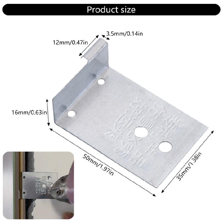 100Pcs Stainless Steel Corner Box Corner Frame 90 Degrees Back Hole Right Angle Furniture Hanging Code Link Bed Frame