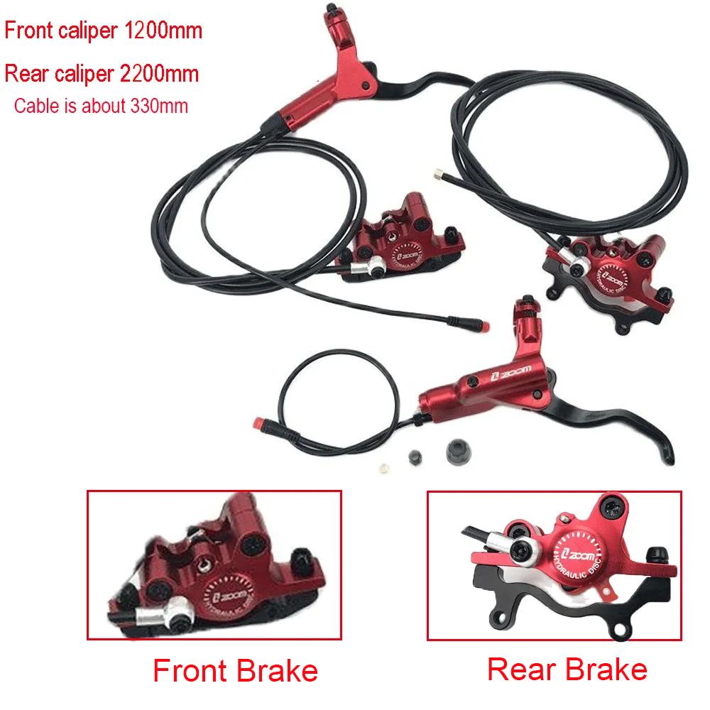 ZOOM Bike Electric Scooter Power Off Control Oil Hydraulic Disc Brake Caliper 2200 1200mm for Zero 10X 11X KUGOO G Booster G1