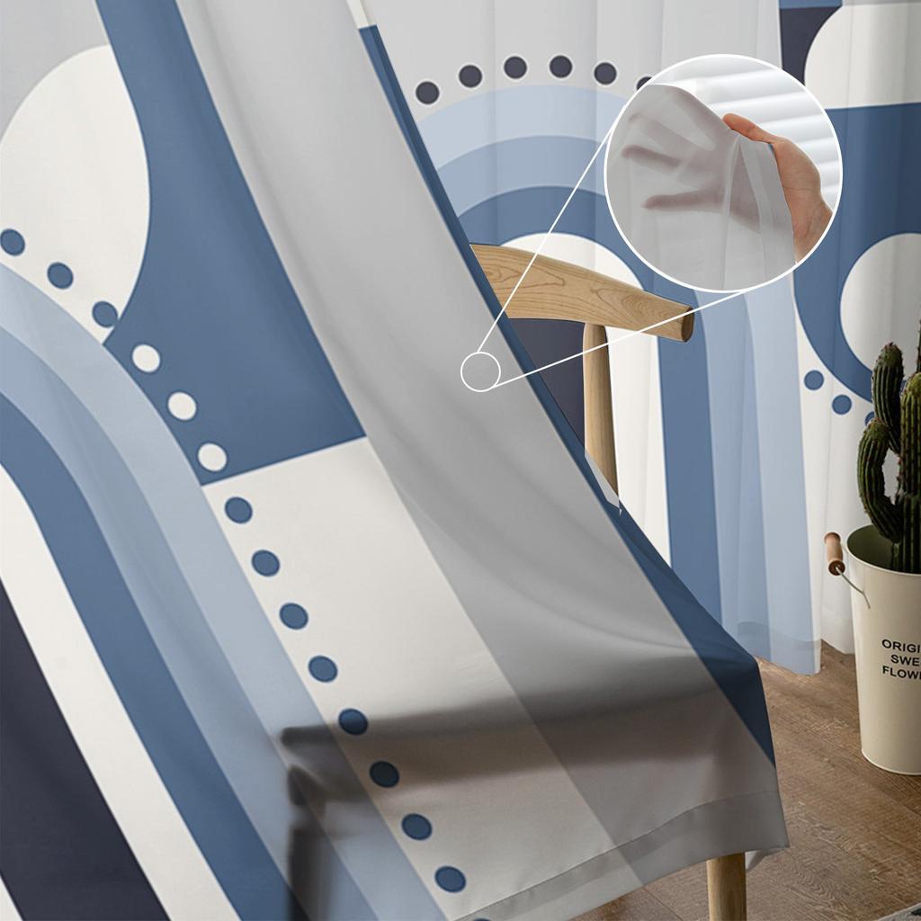 Abstract Colors In Medieval Geometry Voile Sheer Curtains Living Room Window Tulle Curtain Kitchen Bedroom Drapes Home Decor