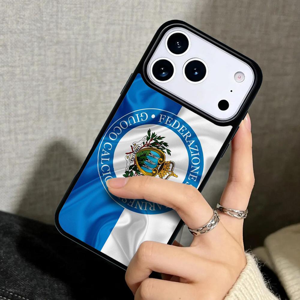 Capa Case for iPhone 17 Air 16 Pro Max 15 Plus 11 13 Mini 14 12 Back Phone Cover San Marino Flag