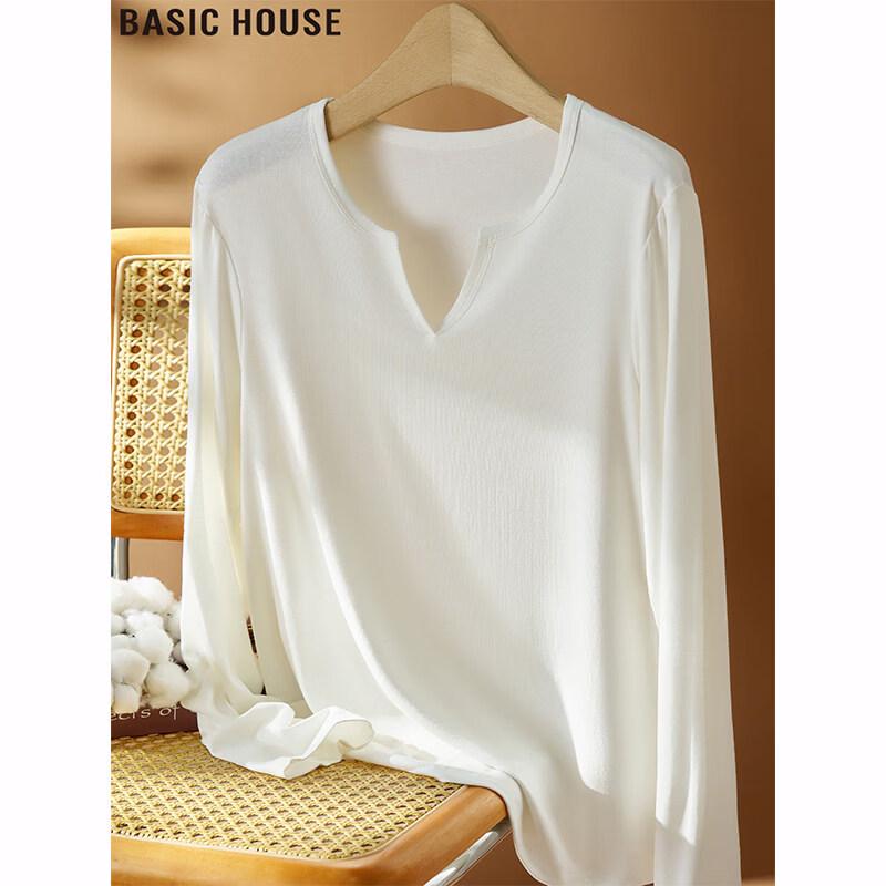 Basic House Women s V-Neck Long Sleeve T-Shirt M